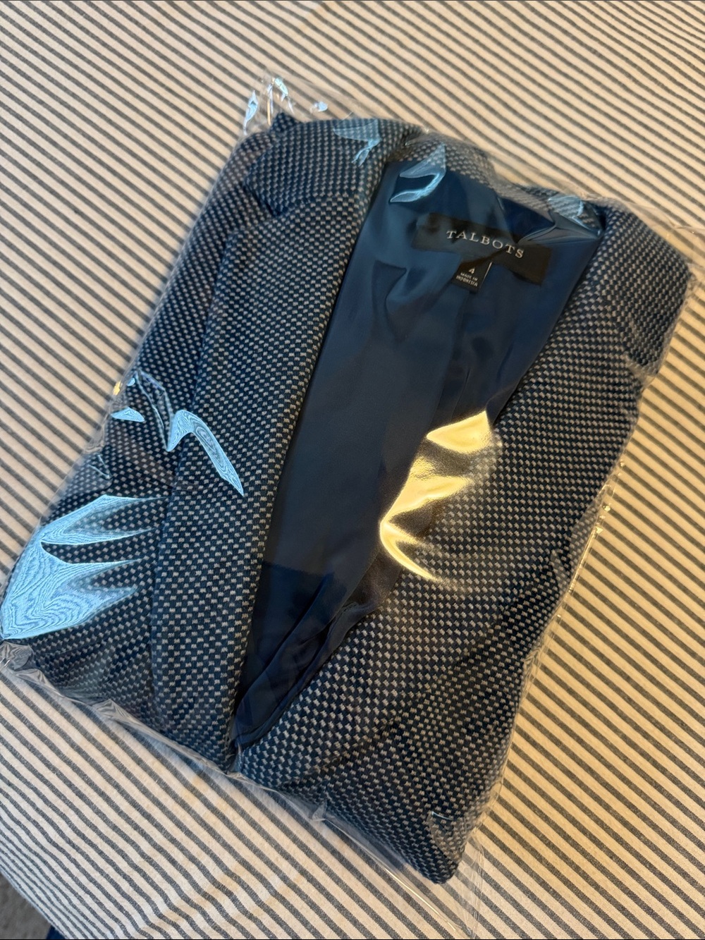 Talbots Blue Textured Two-Button Blazer - Picture 11 of 11